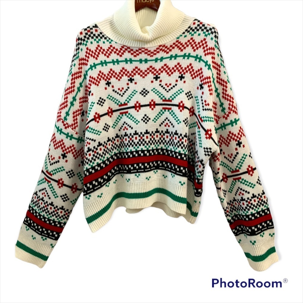 Shadow & Sky Christmas Sweater Turtle Neck 3X
